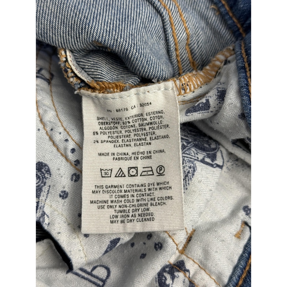 Anthropologie Pilcro Womens Blue Patched Whiskering Denim Parallel Jeans 32 - Picture 8 of 11